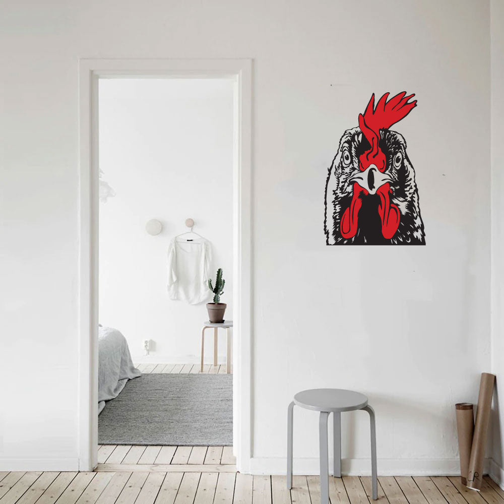 Chicken Head Vinyl Home Decor Wall Decal Words 