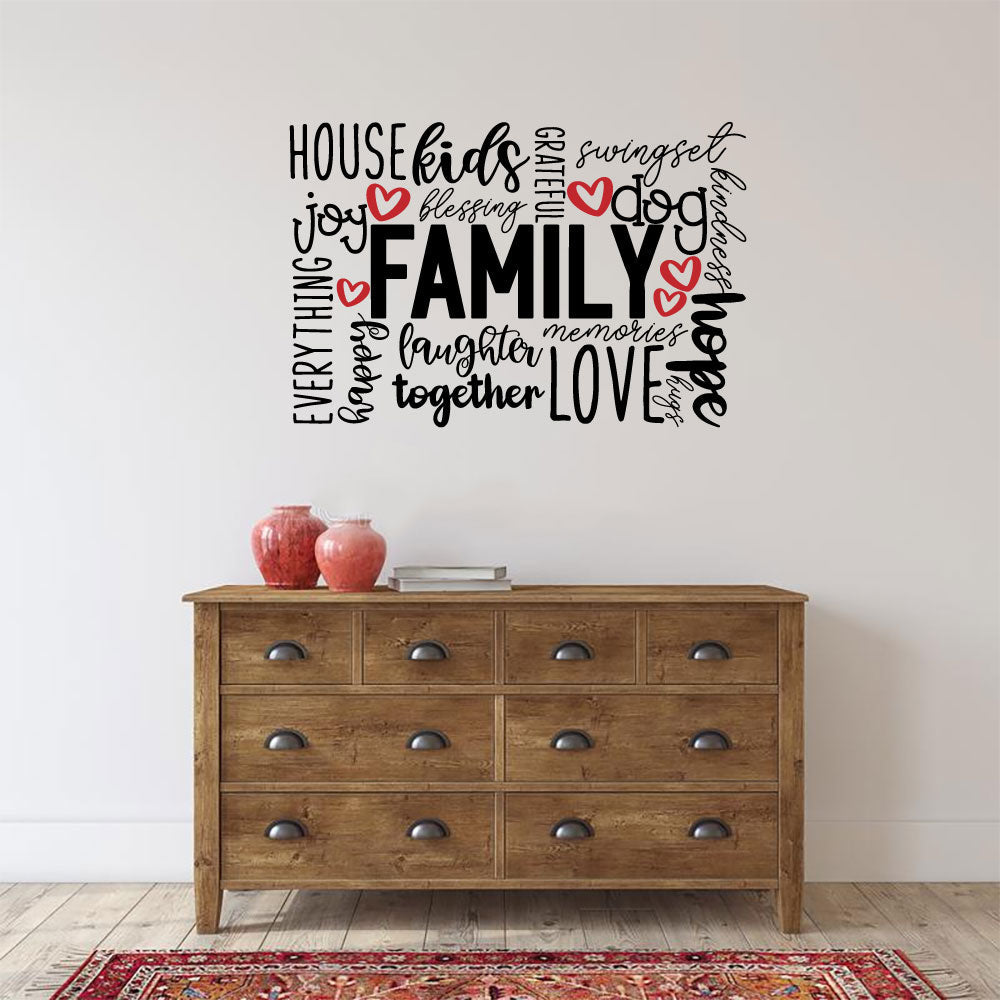 Family Vinyl Home Decor Wall Decal Words 