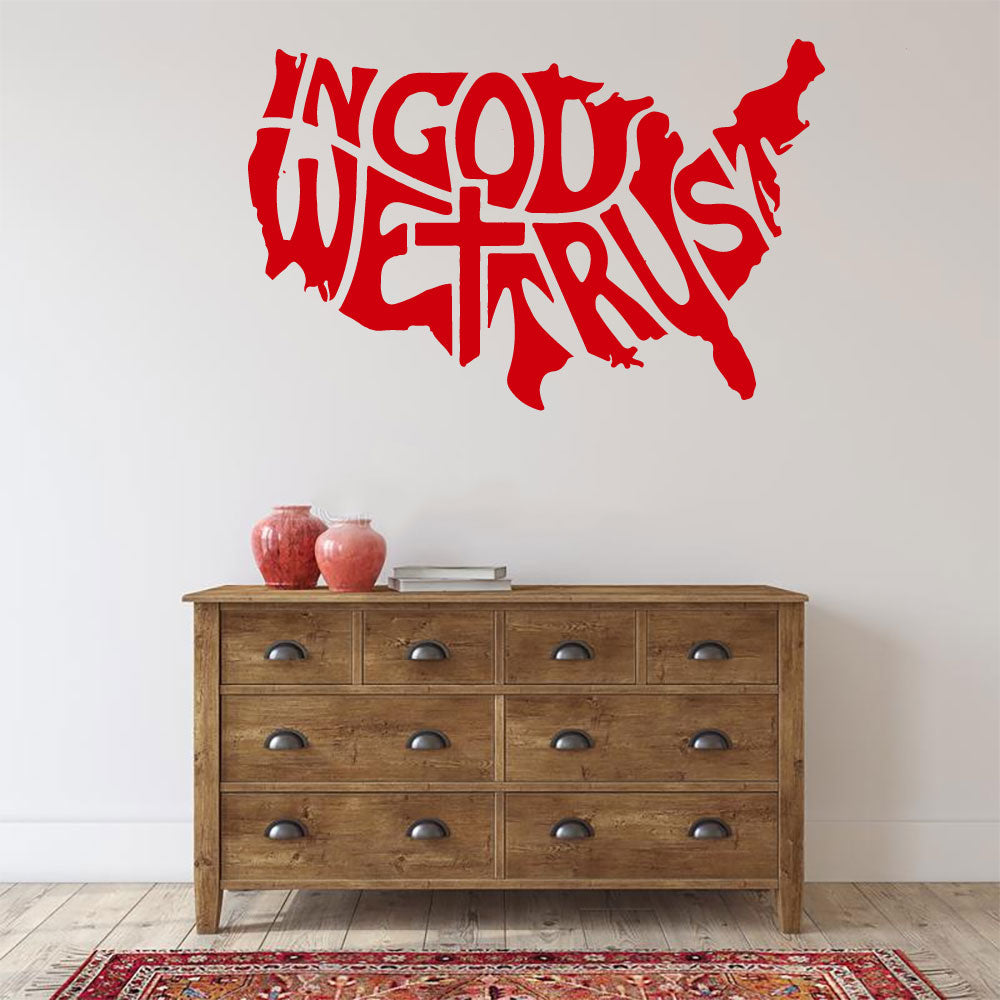 In God We Trust Vinyl Home Decor Wall Decal Words 