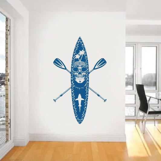 Paddle Board and Skulls Vinyl Lake Home Decor Wall Decal 