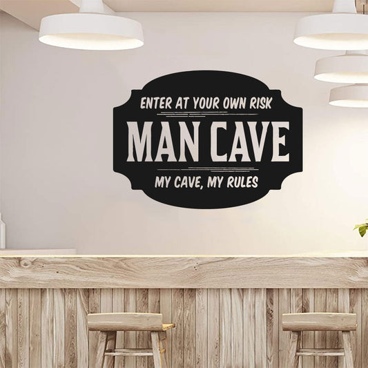 Mancave Enter At Your Own Risk My Cave My Rules Vinyl Home Decor Wall Decal Words 