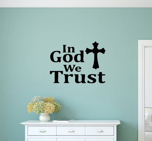 In God We Trust Vinyl Home Decor Wall Decal Words 