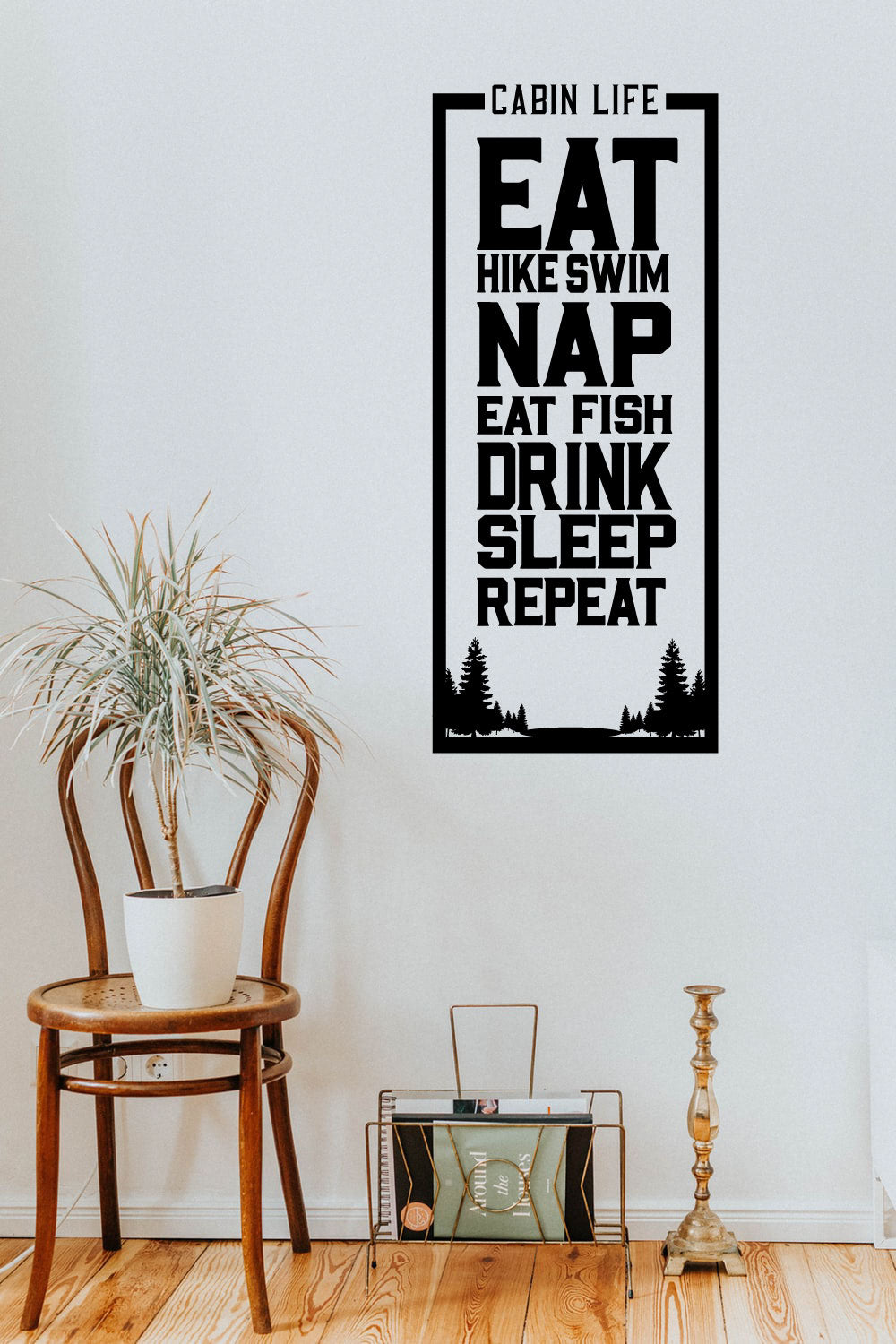 Cabin Life Vinyl Home Decor Wall Decal Words 