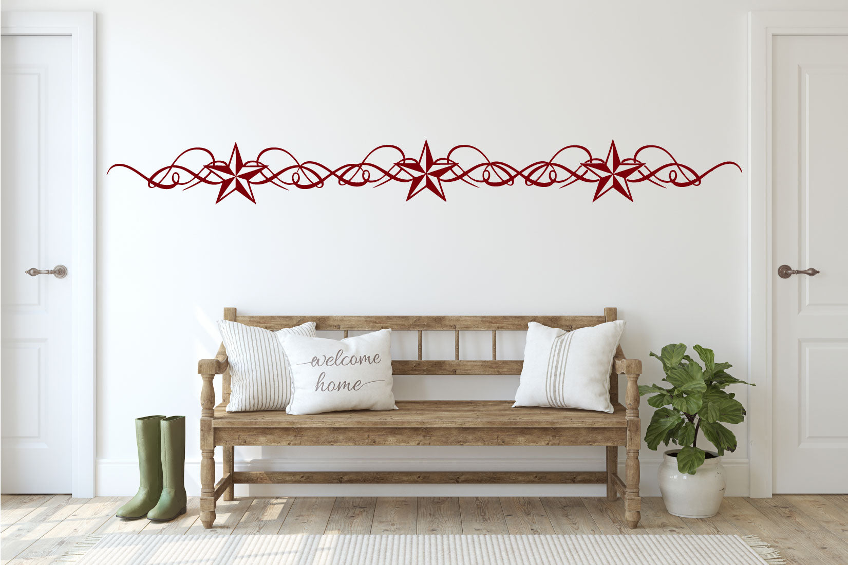 Barn Star Scroll Vinyl Home Decor Wall Decal 