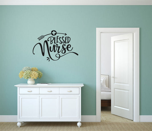 Blessed Nurse Vinyl Home Decor Wall Decal Words 