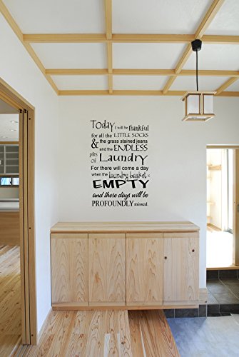 Today I Will Be Thankful Vinyl Wall Words Laundry Room Decal Sticker Graphic 