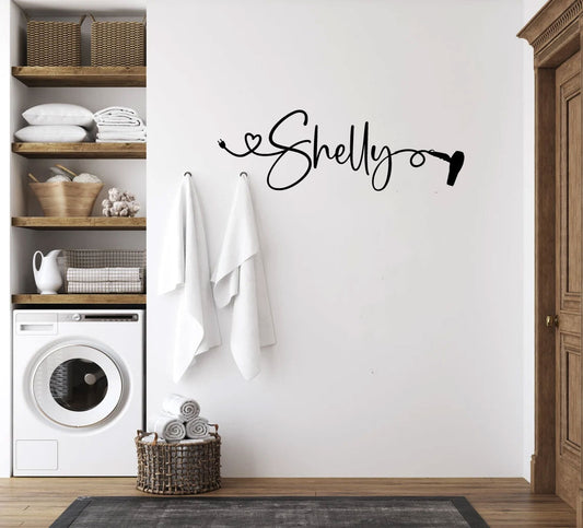 Hairdresser Stylist Beautician Custom Monogram Name Vinyl Home Decor Wall Decal Words 