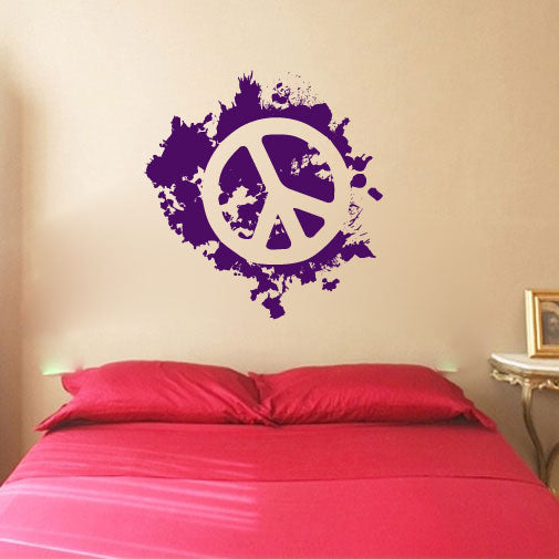 Peace Paint Splatter Vinyl Home Decor Wall Decal 