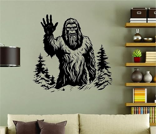 Big Foot and Pine Trees Vinyl Wall Decal