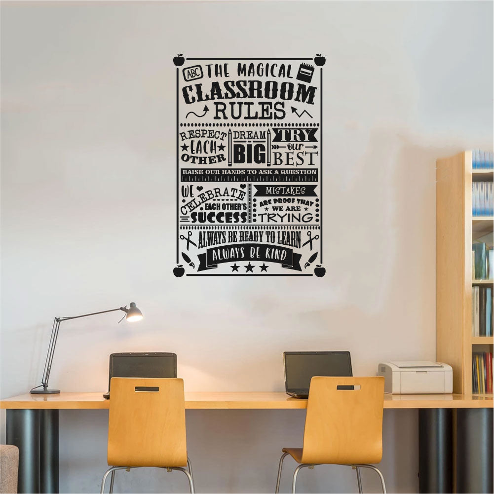 Classroom Rules Teacher Vinyl Home Decor Wall Decal Words 