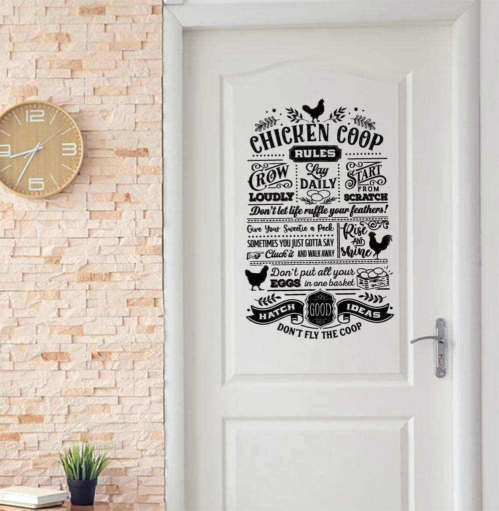 Chicken Coop Rules Vinyl Home Decor Wall Decal Words 