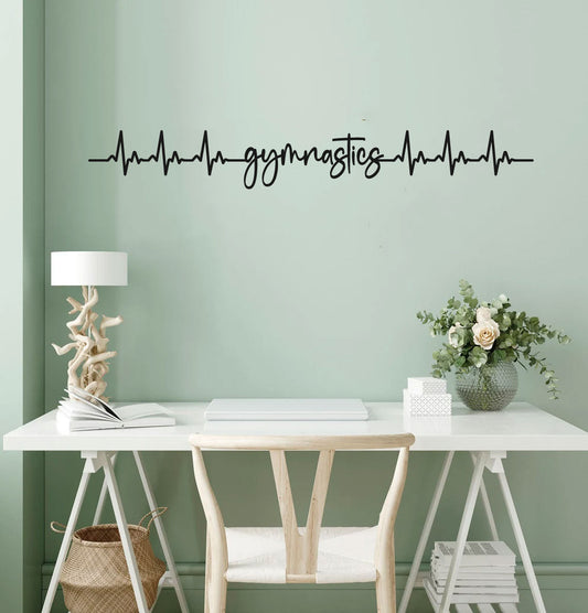 Gymnastics Heartbeat Vinyl Home Decor Wall Decal 