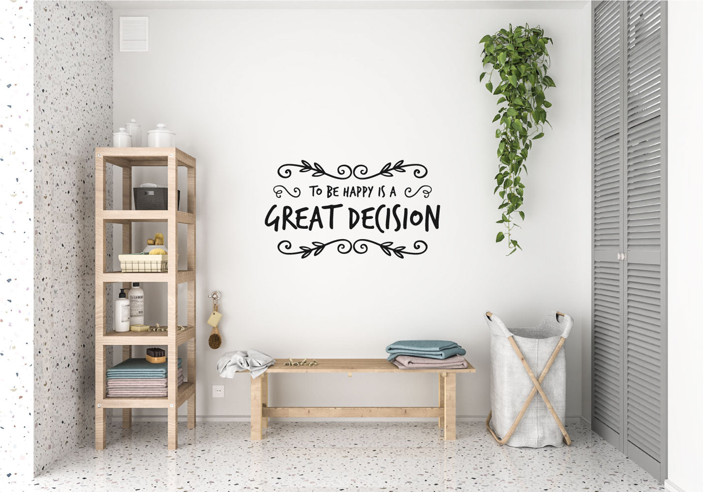 To Be Happy Is A Great Decision Vinyl Home Decor Wall Decal Words 