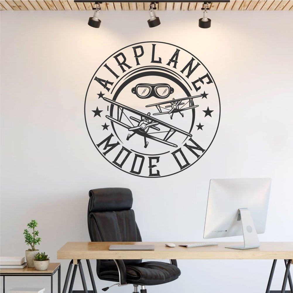 Airplane Mode On Vinyl Wall Decal