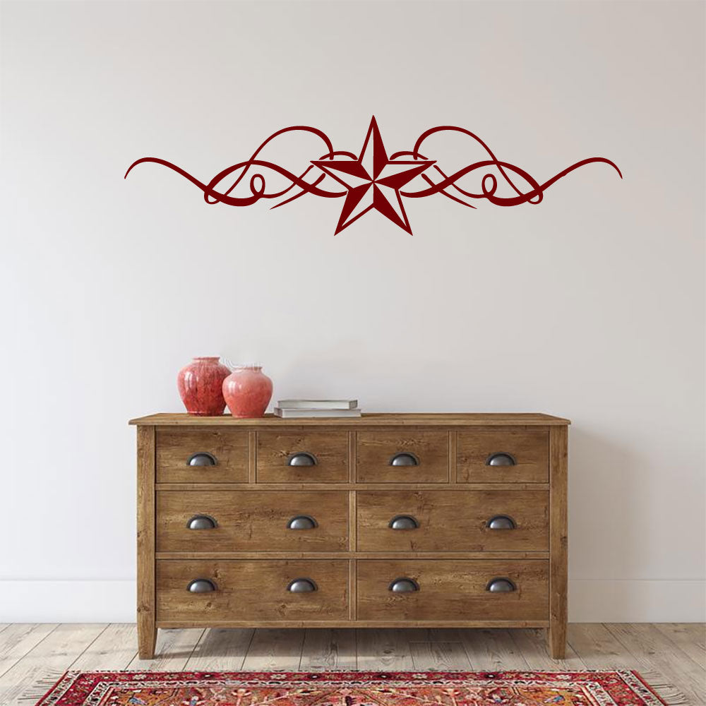 Barn Star Scroll Vinyl Home Decor Wall Decal 