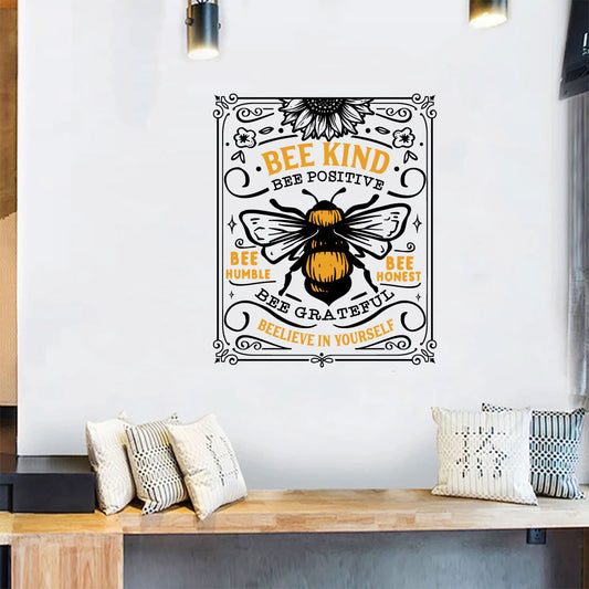 Bee Kind Bee Positive Vinyl Wall Decal Words