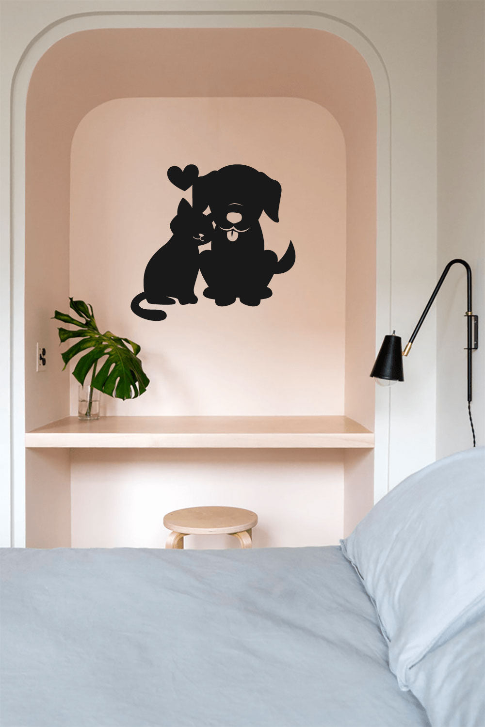 Cat and Dog Silhouette Vinyl Wall Decal