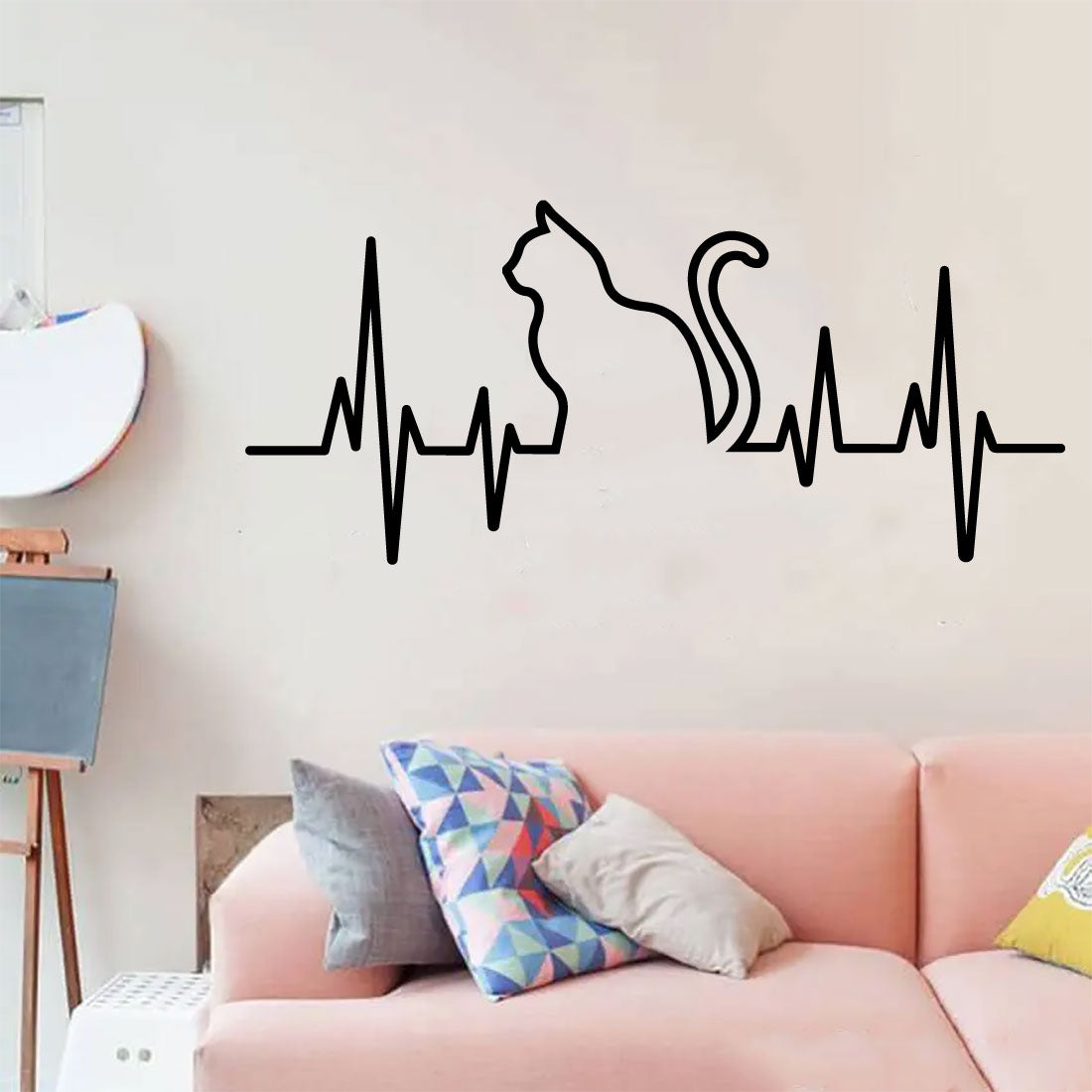 Cat Heartbeat Vinyl Wall Decal