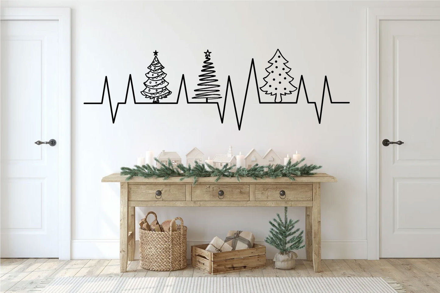 Christmas Heartbeat Vinyl Wall Decal