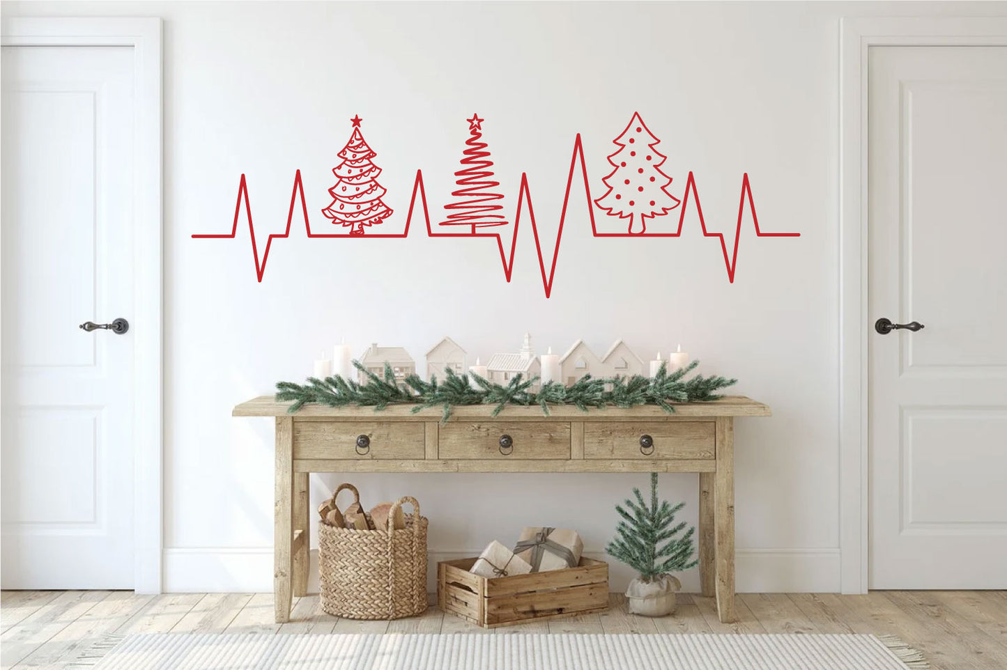 Christmas Heartbeat Vinyl Wall Decal