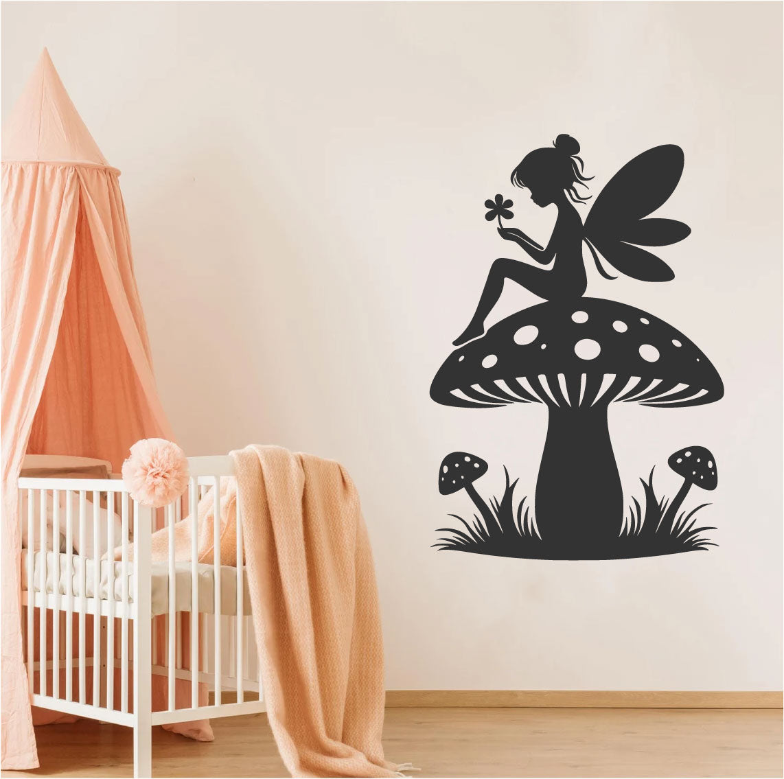 Fairy and Mushroom Vinyl Wall Decal