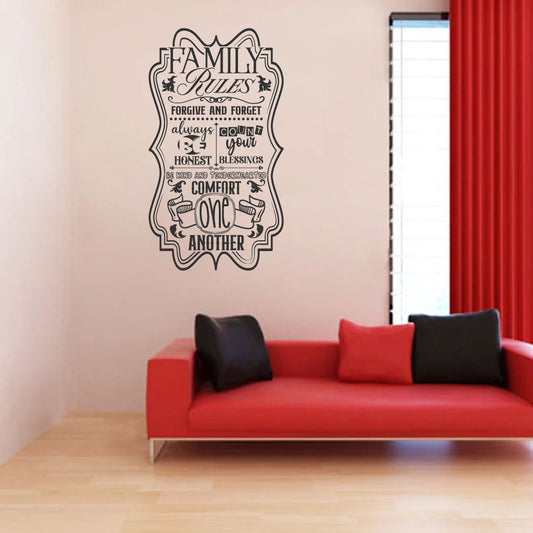 Family Rules Vinyl Wall Words Decal