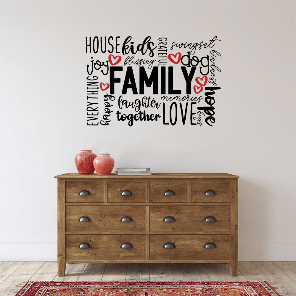 Family Vinyl Wall Words Decal