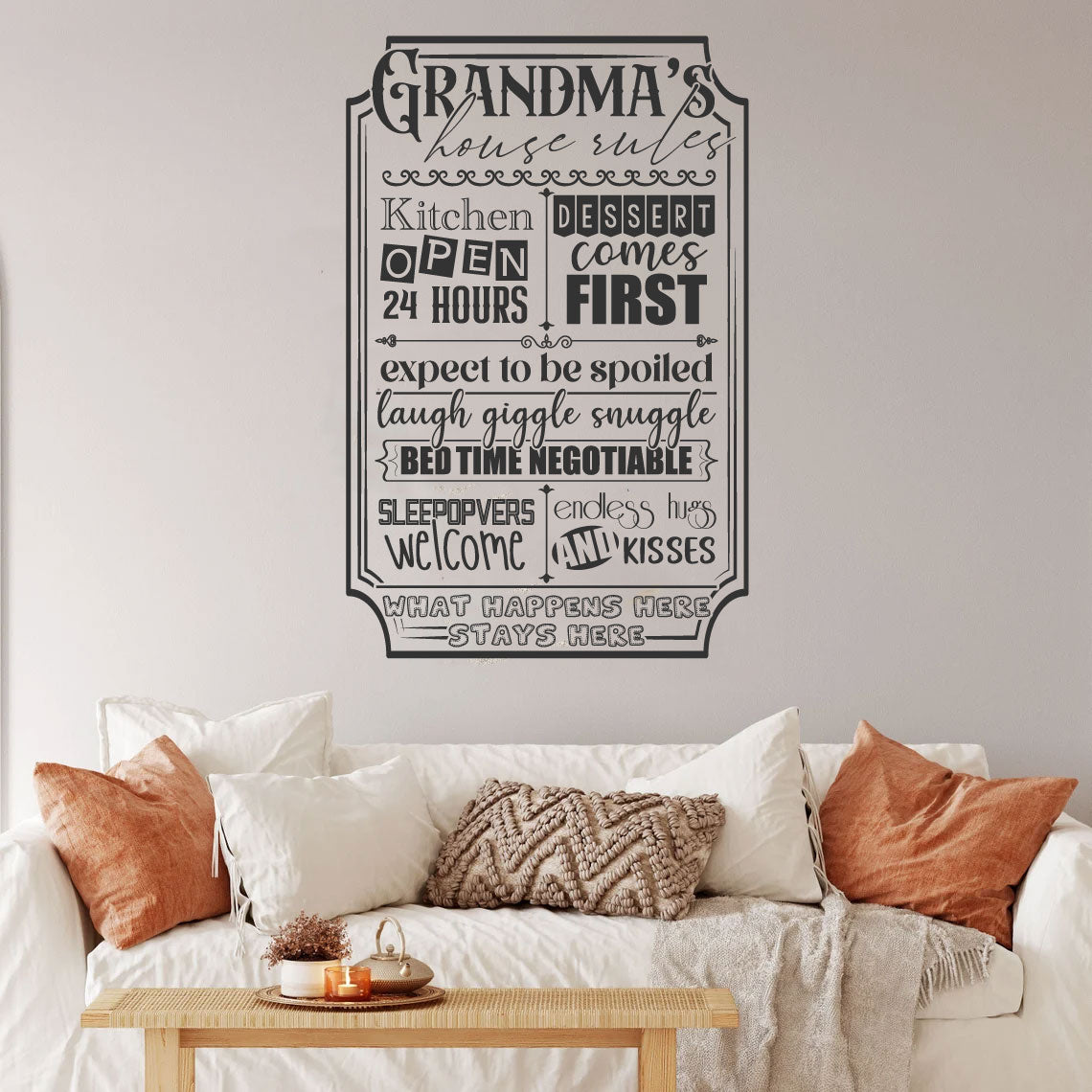 Grandma's House Rules Vinyl Wall Words Decal