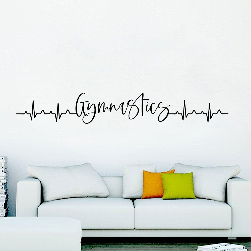 Gymnastics Heartbeat Vinyl Home Decor Wall Decal 