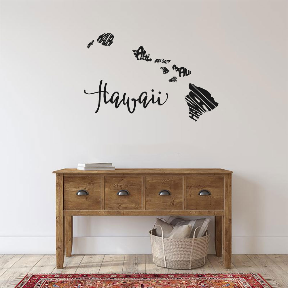 Hawaii Islands Map Vinyl Wall Decal