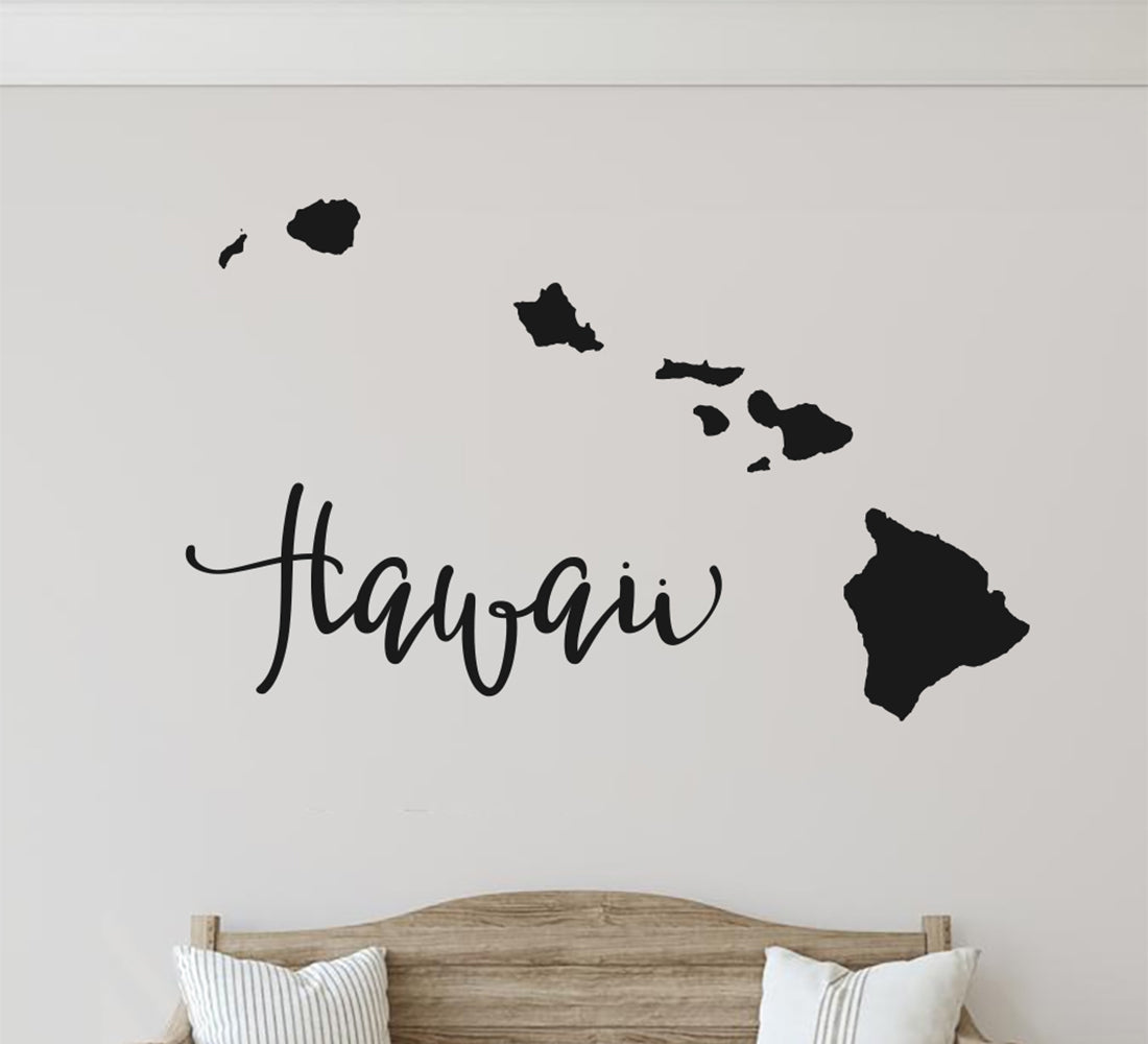 Hawaii Islands Map Vinyl Wall Decal