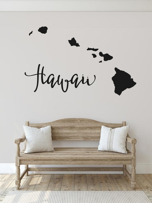 Hawaii Islands Map Vinyl Wall Decal