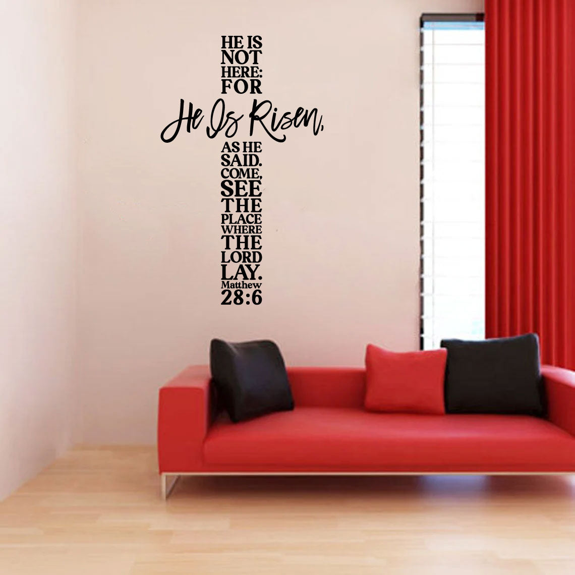 He is Risen Cross Vinyl Wall Decal