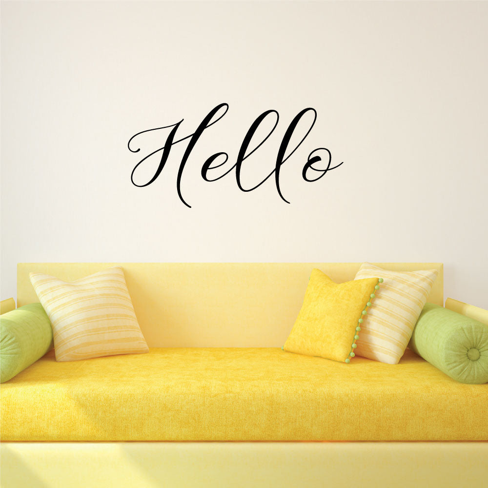 Hello Vinyl Home Decor Wall Decal Words 