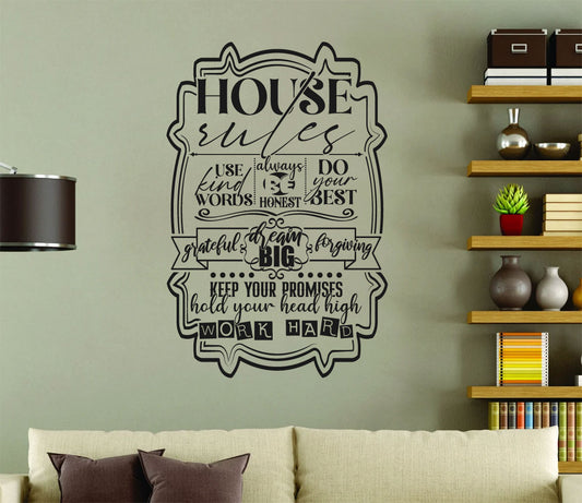 House Rules Vinyl Wall Words Decal