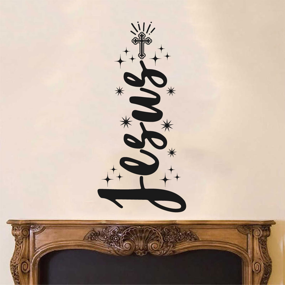 Jesus Christmas Tree Vinyl Wall Decal