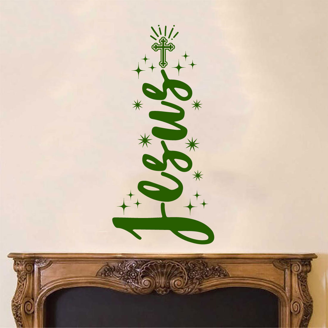 Jesus Christmas Tree Vinyl Wall Decal