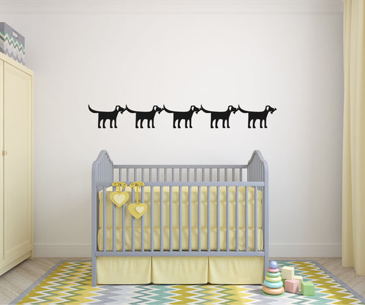 Labrador Lab Dog Silhouette Border Vinyl Wall Decal