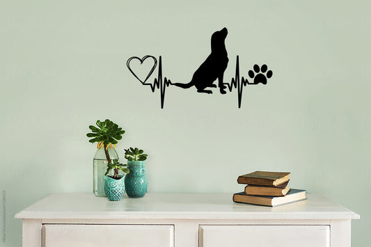 Labrador Lab Dog Heartbeat Vinyl Wall Decal