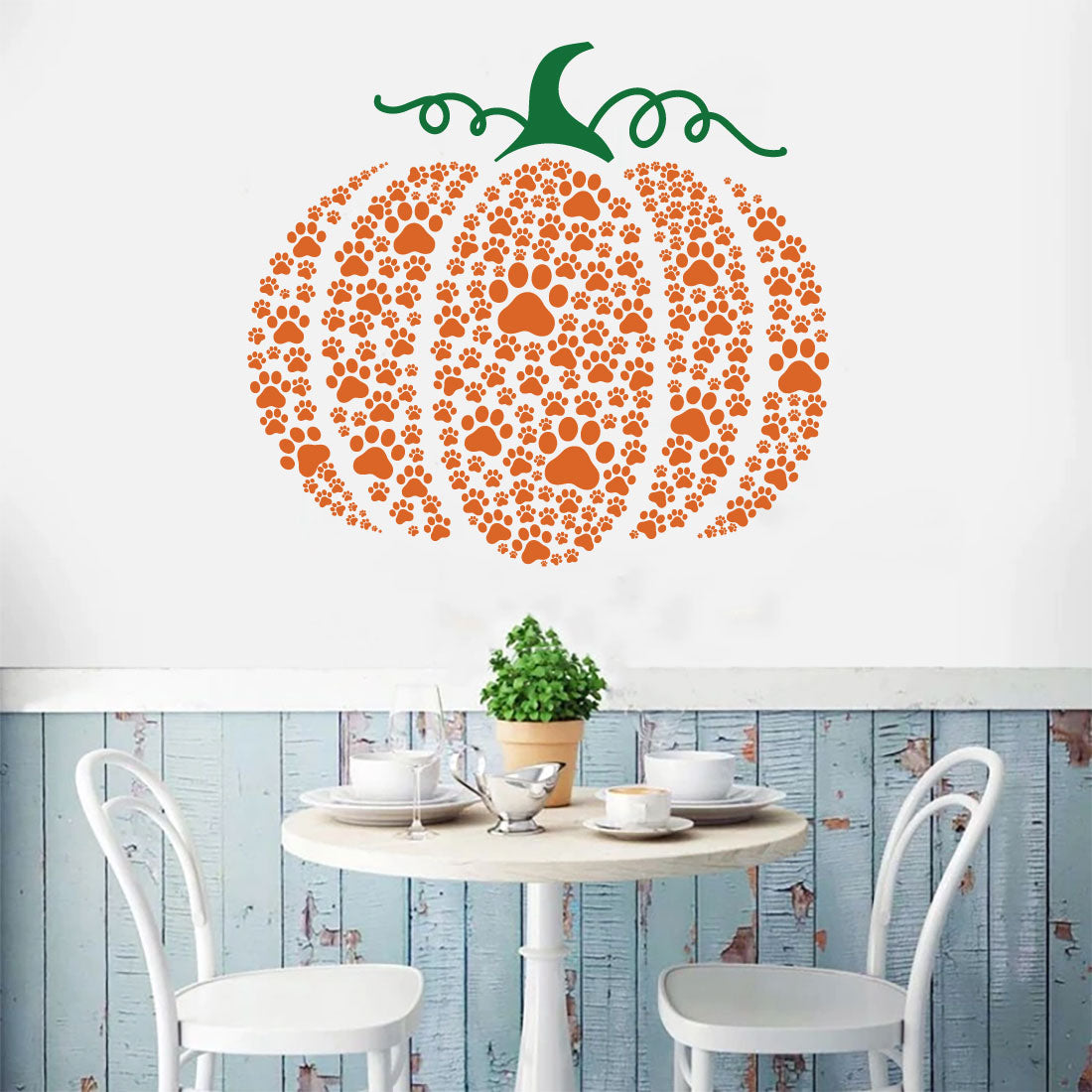 Paw Print Pumpkin Vinyl Wall Decal