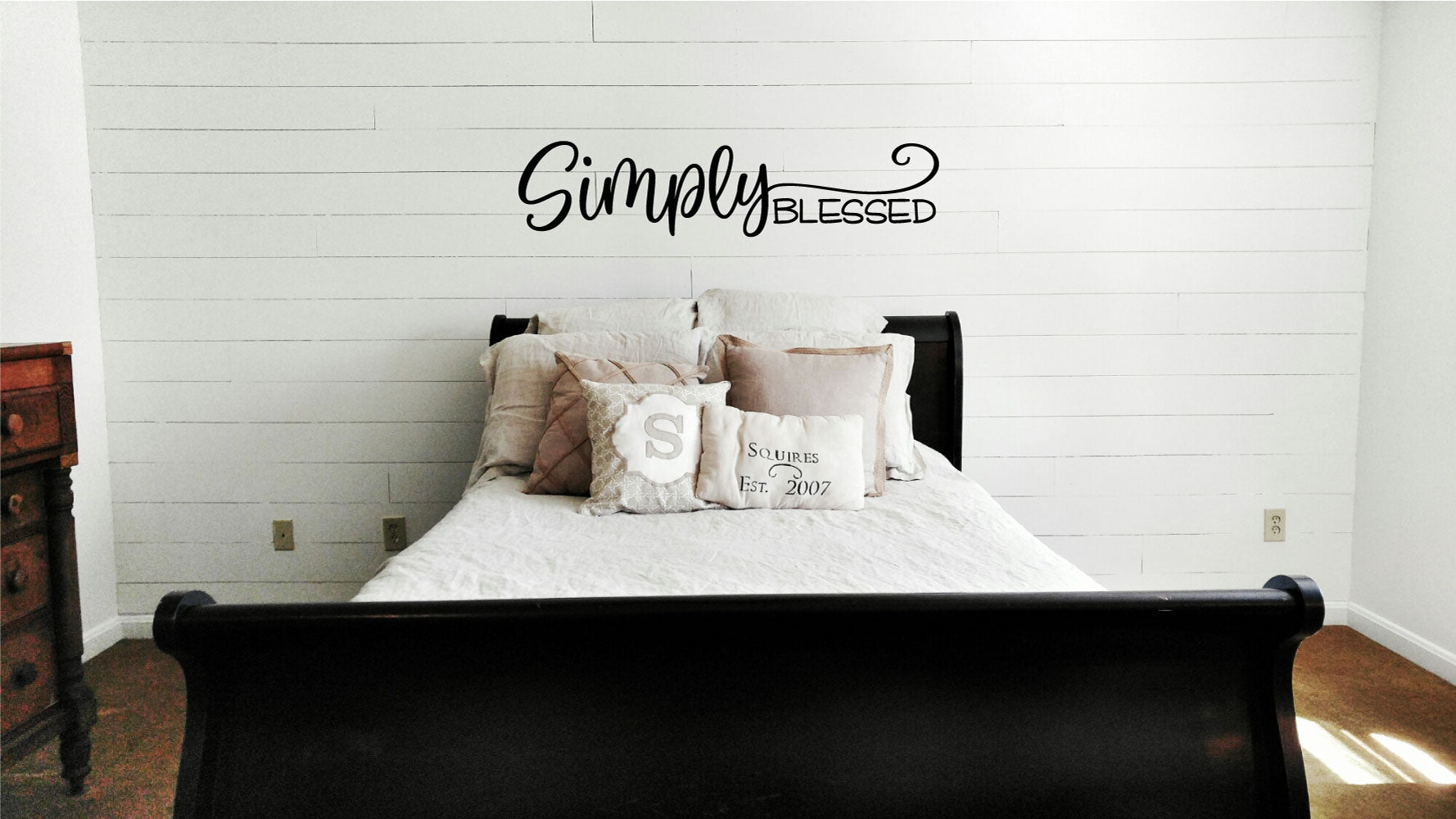 Simply Blessed Vinyl Home Decor Wall Decal Words 