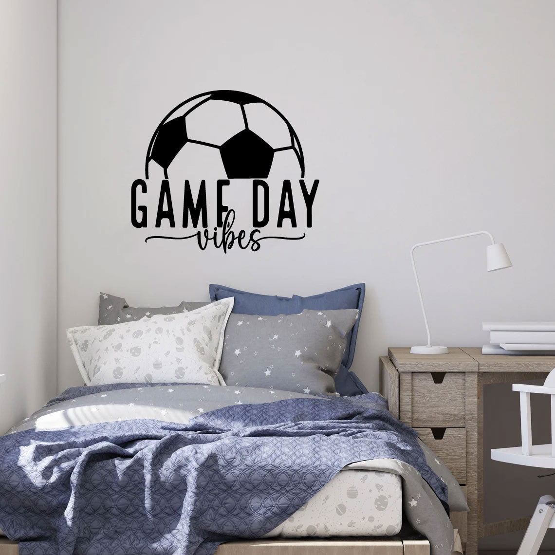 Soccer Ball Game Day Vibes Vinyl Wall Decal