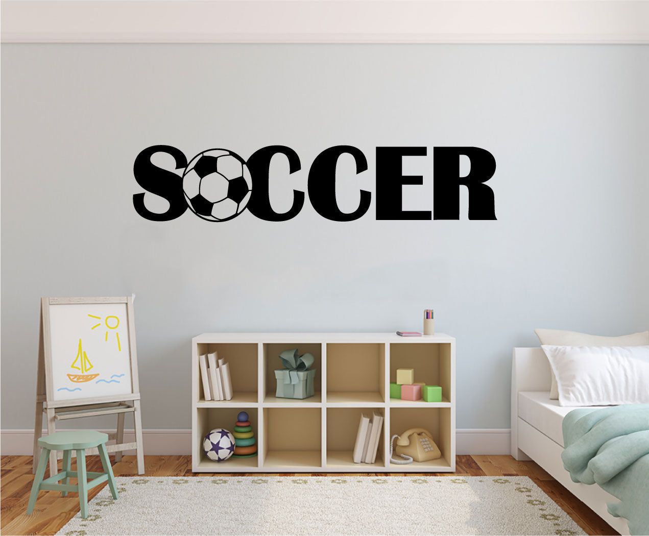 Soccer Word Art Vinyl Home Decor Wall Decal 