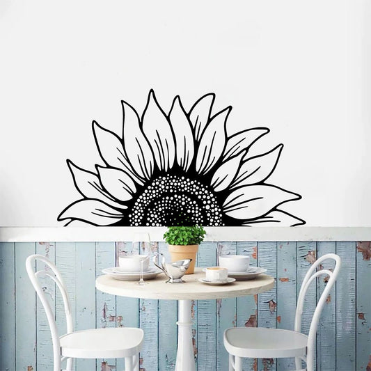 Sunflower Half Vinyl Wall Decal