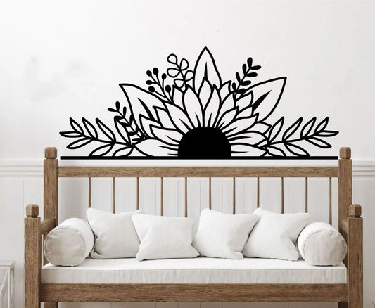 Sunflower Half Vinyl Wall Decal