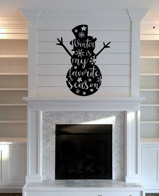 Snowman Winter is My Favorite Season Christmas Vinyl Wall Decal