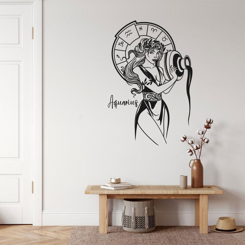 Zodiac Aquarius Goddess Hebe Vinyl Die Cut Home Decor Wall Decal 