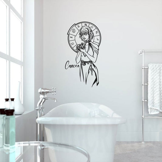 Zodiac Cancer Goddess Atremis Vinyl Die Cut Home Decor Wall Decal 