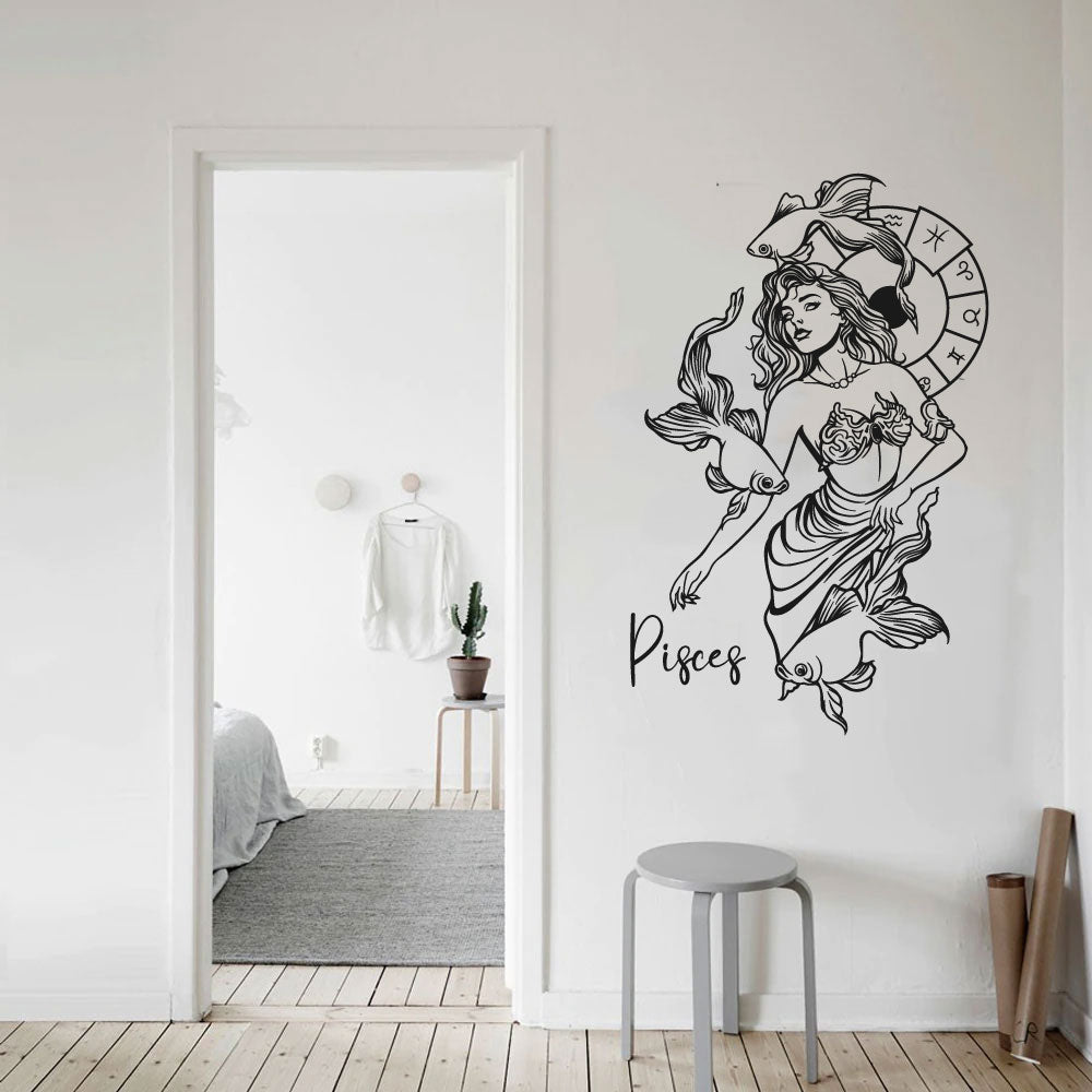 Zodiac Pisces Goddess Isis Vinyl Wall Decal 