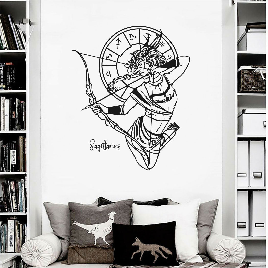 Zodiac Sagittarius Goddess Athena Vinyl Wall Decal 